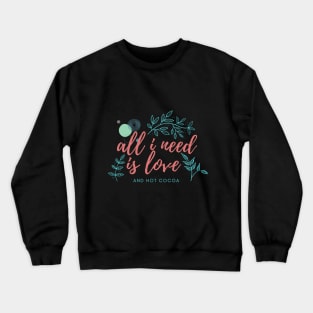 Text with blue branches adn dots Crewneck Sweatshirt